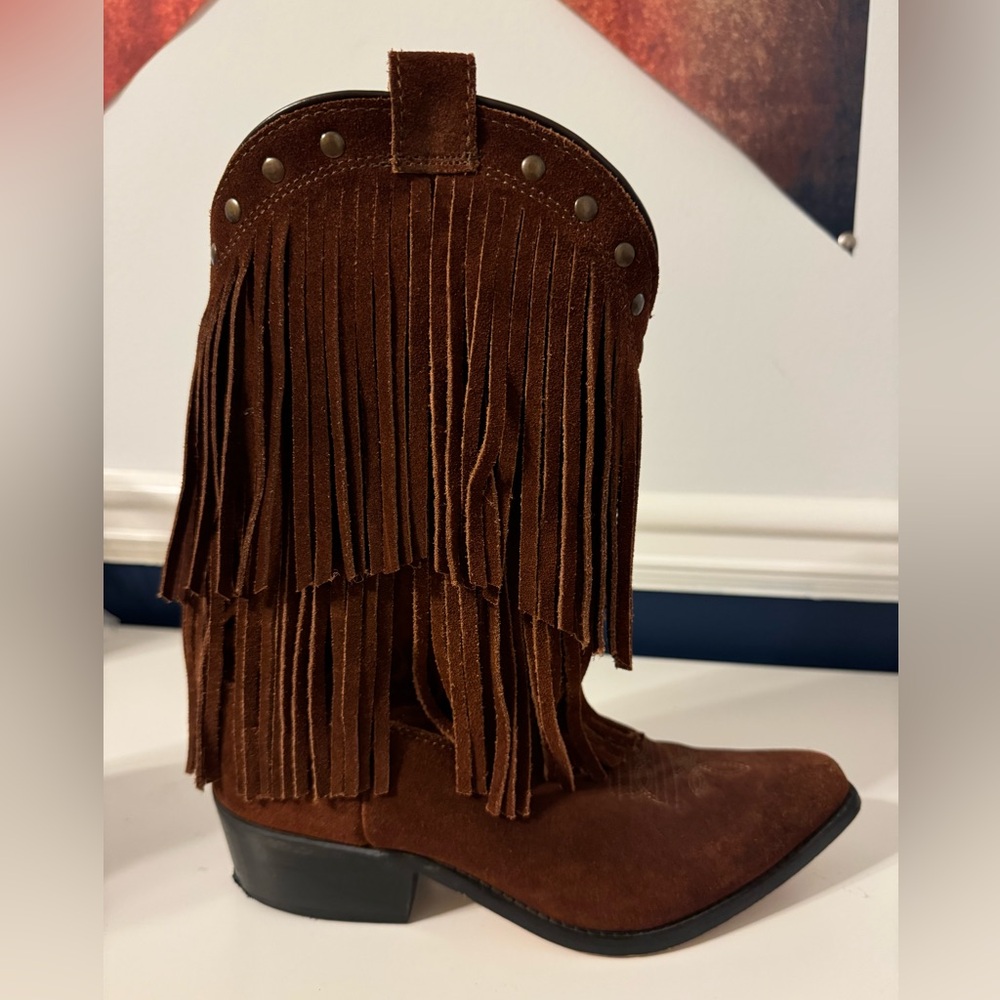 Smoky Fringe Suede Booots